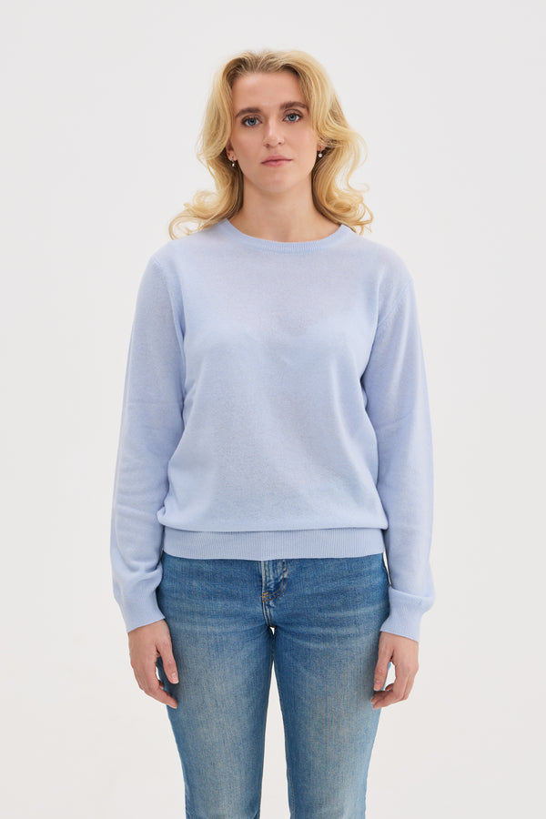 Light Wool Cashmere Crewneck Sweater