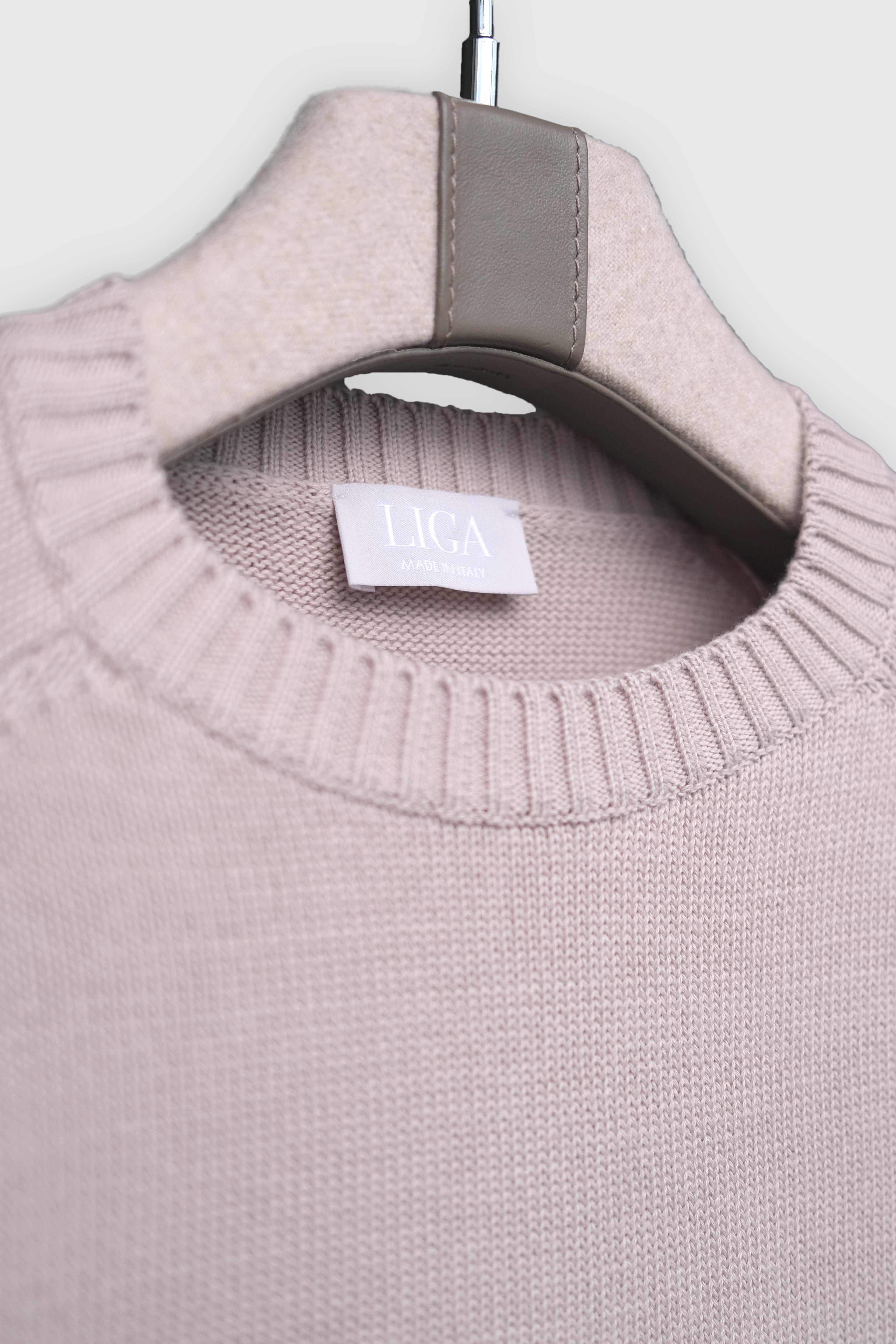 Knitted Cotton Crewneck Beige