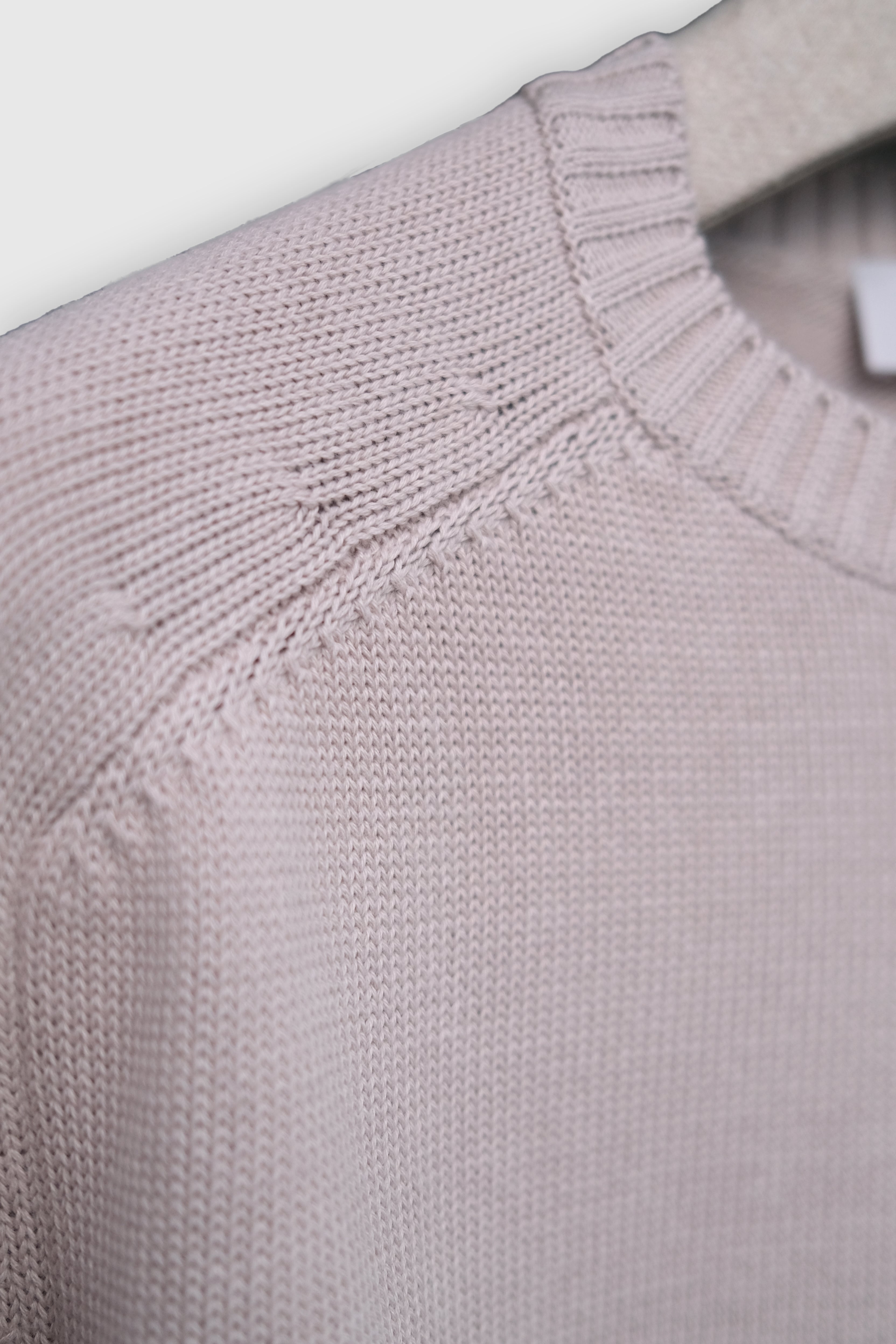 Knitted Cotton Crewneck Beige