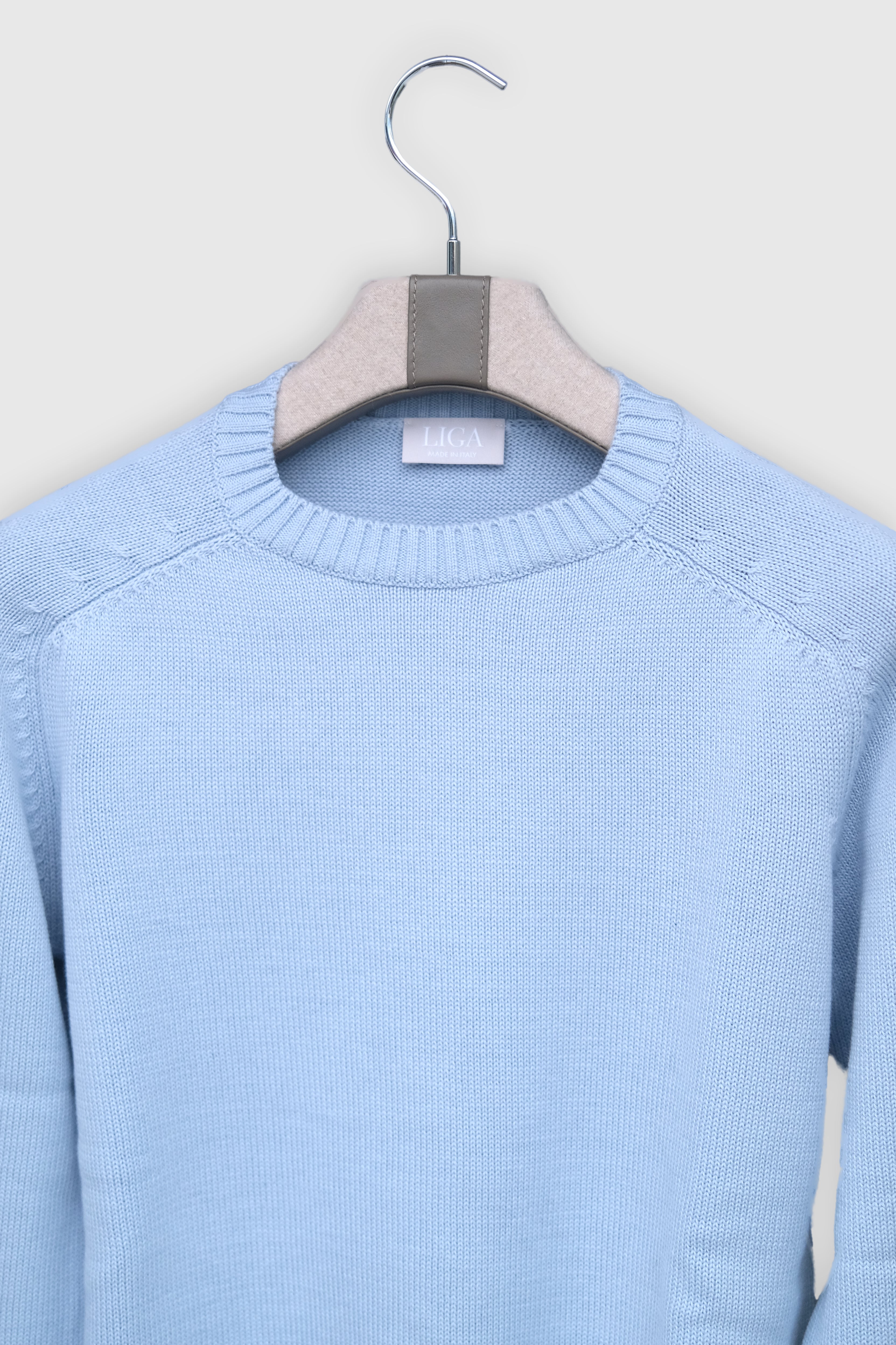Knitted Cotton Crewneck Sky